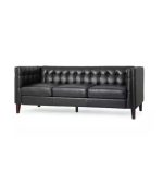 Classic Black Color 3 seater Sofa 1 - Space Master Office Furniture