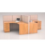 2 Pax L Shape Workstation - Space Master Office Furniture