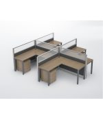 4 Pax Back To Back Workstation With Oxo Leg - Space Master Office Furniture