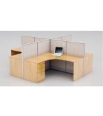 4 Pax L Shape Workstation - Space Master Office Furniture