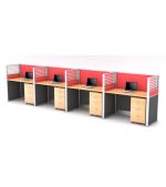 4 Pax Linier Workstation - Space Master Office Furniture