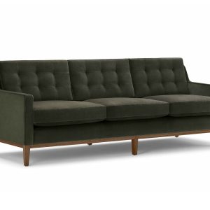 Nova Three Seater Black Sofa