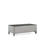 Rectangular White Metal Leg Coffee Table - Space Master Office Furniture