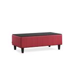 Redhat Rectangular Maroon Wooden Leg Coffee Table