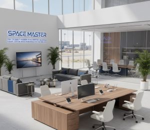 Find top-quality modern office furniture in KIZAD Free Zone Abu Dhabi. Space Master offers luxury, custom-made workspaces with fast delivery.
