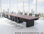 Rectangular Meeting Table top Melamine MDF finished with wooden box leg