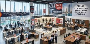 Office furniture deals in Dubai and Abu Dhabi with desks, ergonomic chairs, workstations and executive furniture for corporate offices in JLT, Business Bay and Marina