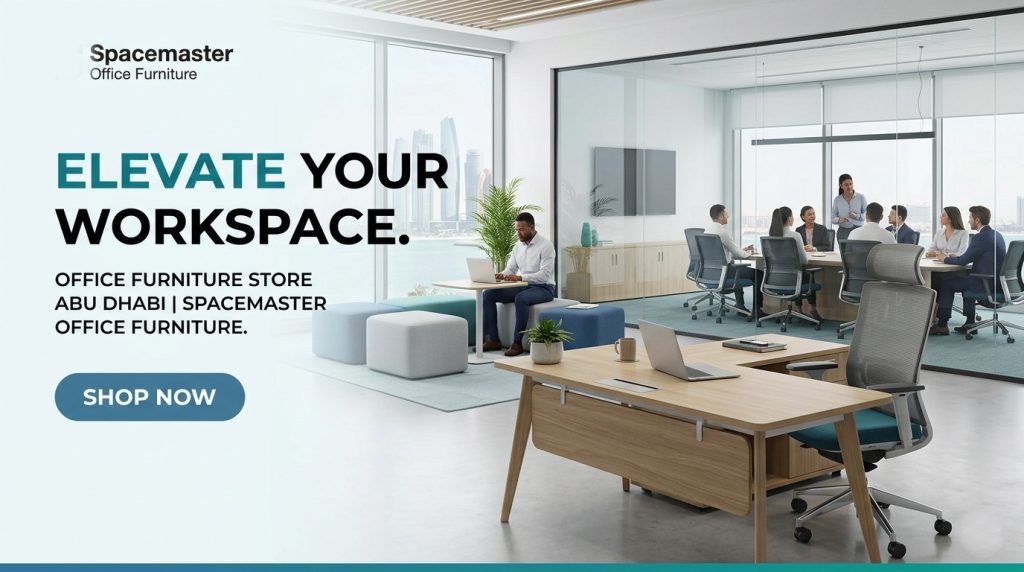 Shop premium office furniture in Abu Dhabi at Spacemaster store. Desks, chairs & complete setups with fast delivery and affordable prices.