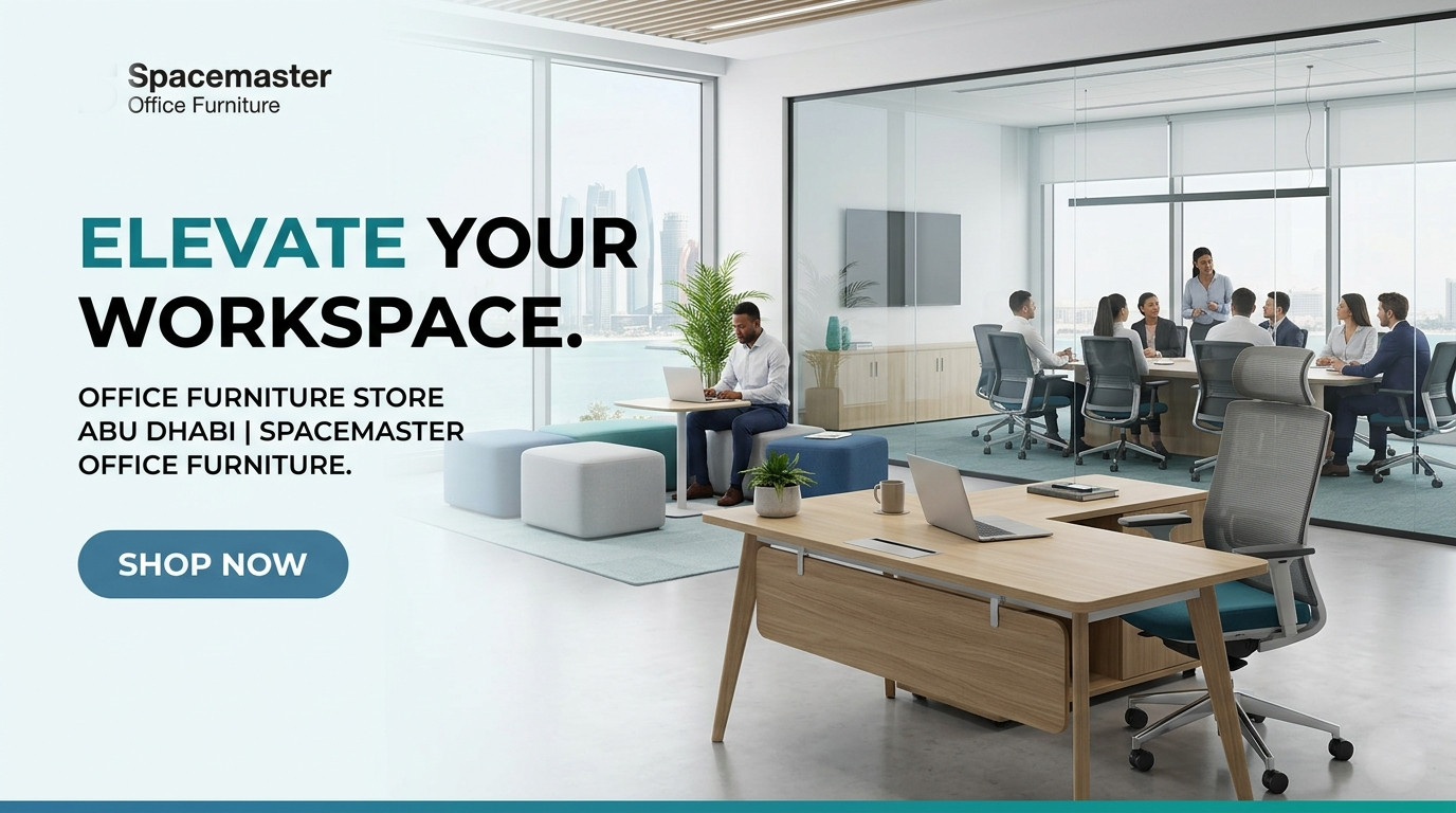 Shop premium office furniture in Abu Dhabi at Spacemaster store. Desks, chairs & complete setups with fast delivery and affordable prices.
