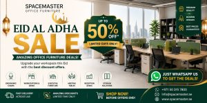 Shop Eid Al Adha office furniture sale in Dubai UAE. Get amazing discount offers on chairs, desks & workstations. WhatsApp Spacemaster now!