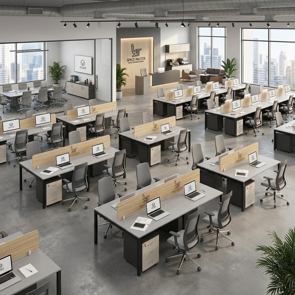 The Space Master Modular Dual-Person Workstation System is engineered to optimize open-plan office layouts with built-in acoustic privacy, integrated lockable storage, and durable commercial-grade finishes.