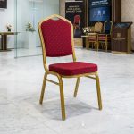 Monarch Gold & Ruby Crown-Back Banquet Chair