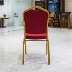 Monarch Gold & Ruby Crown-Back Banquet Chair