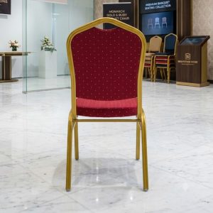 Monarch Gold & Ruby Crown-Back Banquet Chair