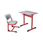 Ergonomic Student Desk and Chair Set Red Color | Modern Classroom Furniture